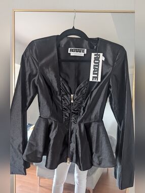 Rotate Women's Black Satin Top